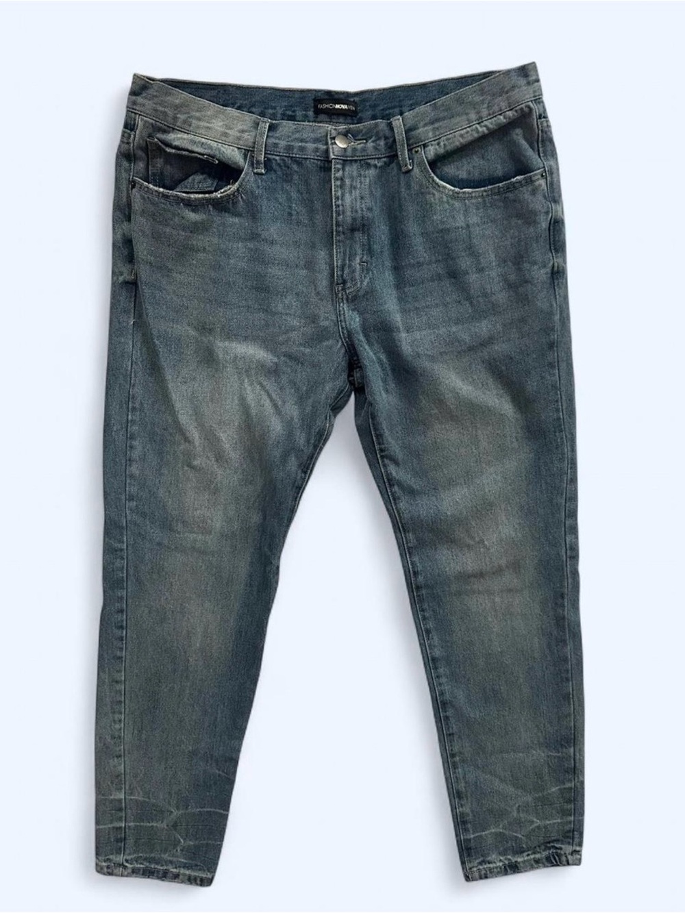 Fashion Nova Men Slim Fit Jeans in Blue Size 38